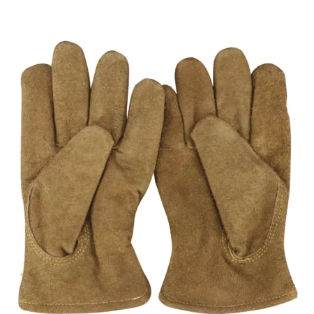 Keystone Brown Elastic Cowsplist Leather Warm Winter Driver's Riding Gloves