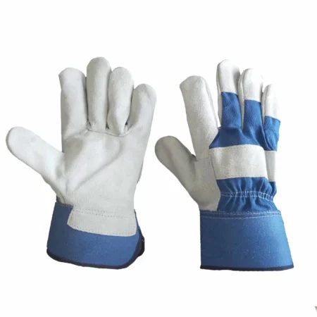Yellow Cow Split Leather With Cowhide Back Drivers Riding Gloves with Elastic Slip-On Cuff
